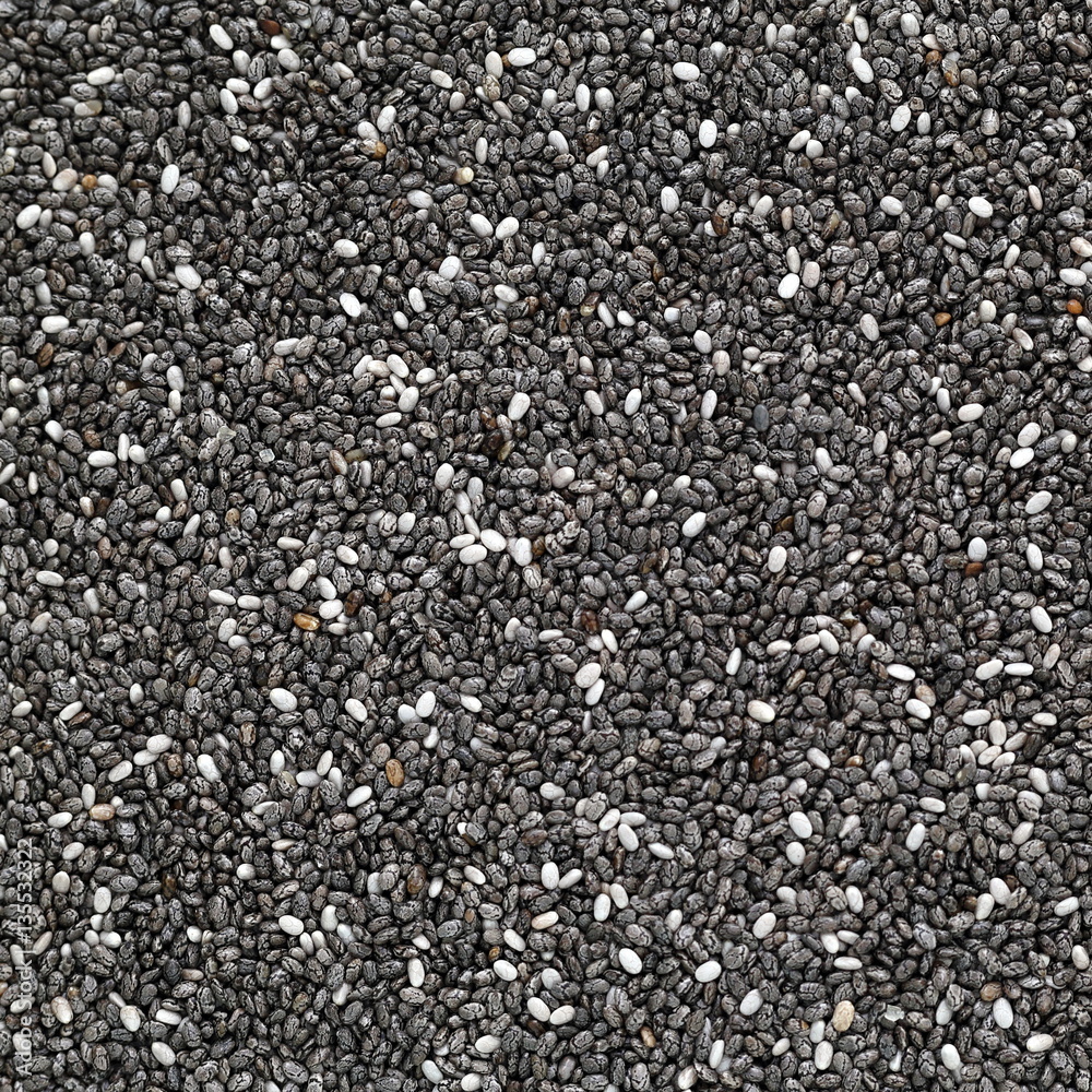 Close-up Background of Chia Seeds Close-up Background of Chia Seeds
