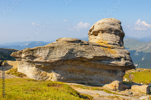 Geomorphologic rocky structures in Bucegi Mountains, Romania