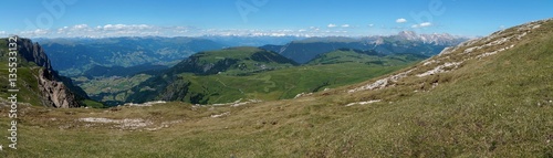 Panorama Aussicht Schlernhochfl  che Seiser Alm Tal 