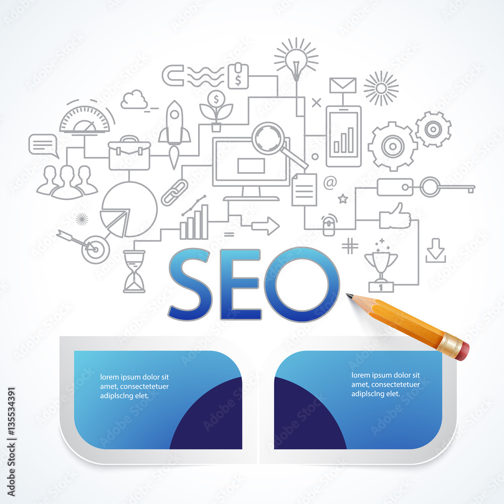 Fototapeta premium Analytics search information and website SEO optimization