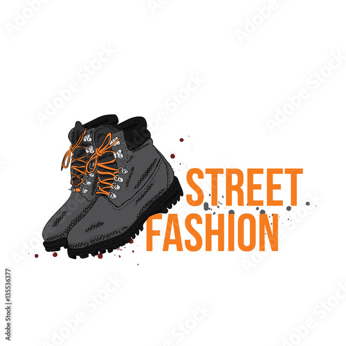 Fashionable shoes. Vector illustration.