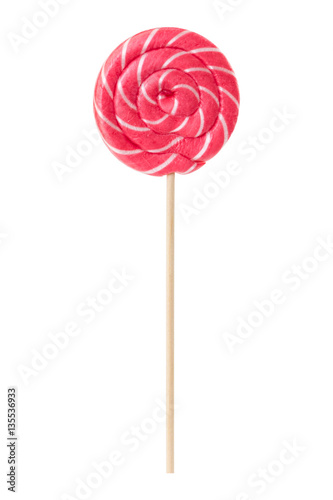 Sweet lollipop isolated on white background.