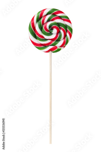 Sweet lollipop with green and red stripes © Nataliia Pyzhova