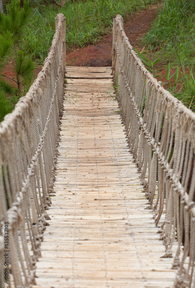 Close up of a hanging bridge Close up of a hanging bridge