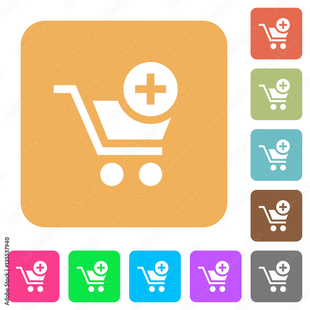 Add item to cart rounded square flat icons Add item to cart rounded square flat icons