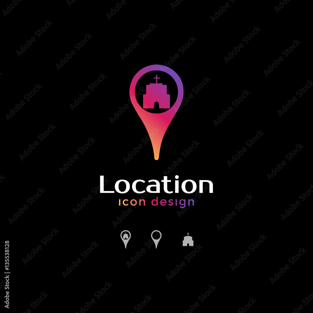 church icon. location icon for map church icon. location icon for map