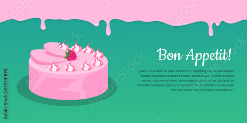 Bon Appetit. Festive Cake Web Banner. Chocolate