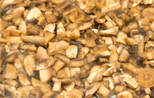 mushrooms fried in a pan