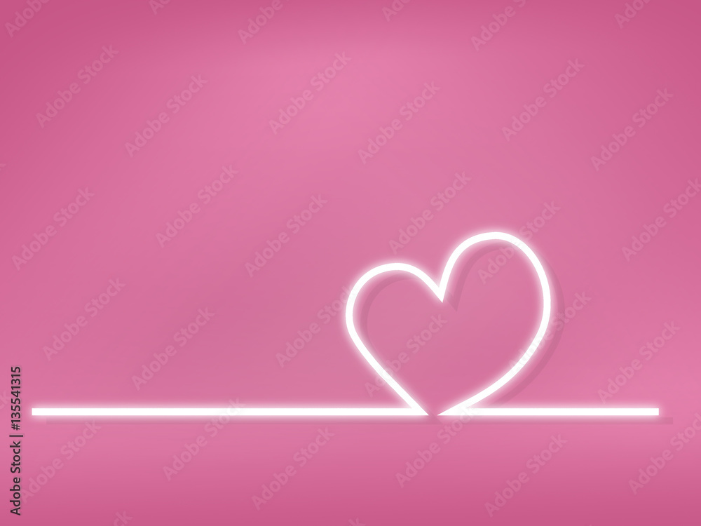 white line in heart shape with sweet pink background white line in heart shape with sweet pink background