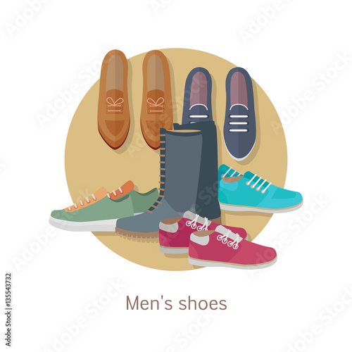 Men s Shoes. Stylish Footwear for Man. Vector