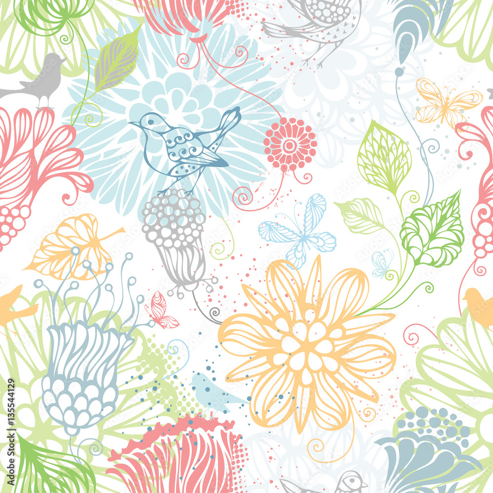 Fototapeta premium Seamless nature pattern.