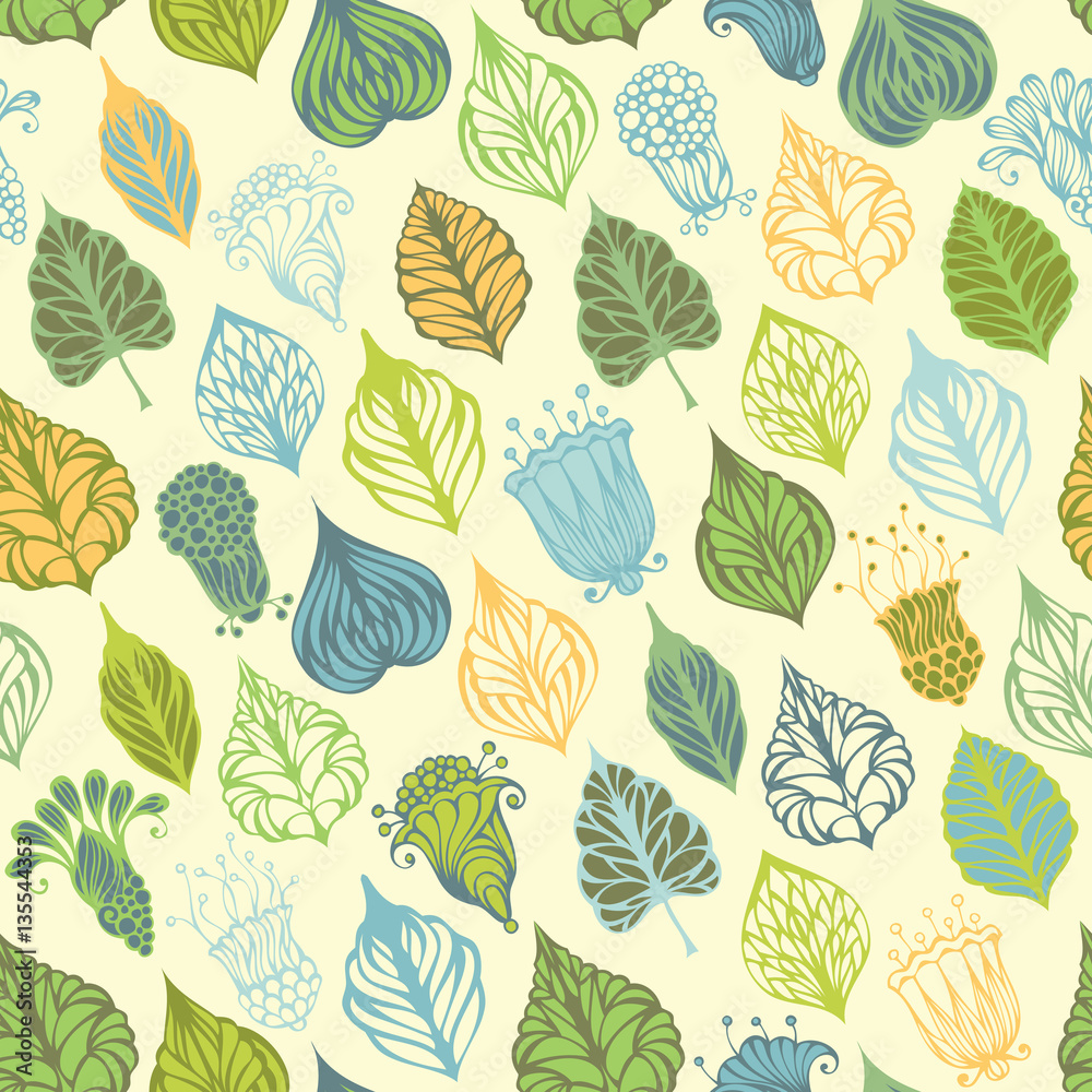 Bright seamless nature pattern. Bright seamless nature pattern.