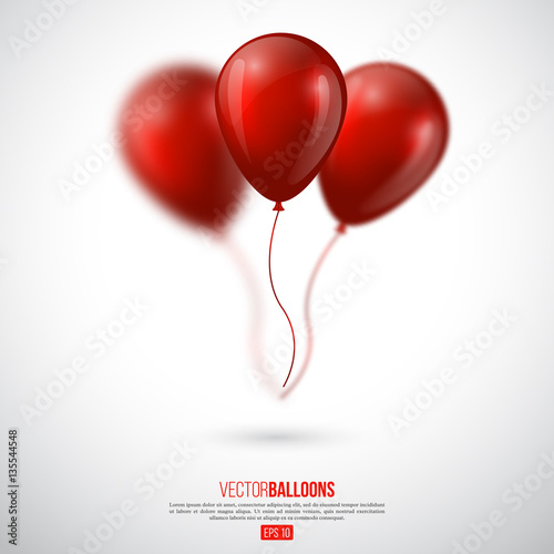 Realistic 3D glossy ballons with blur effect.