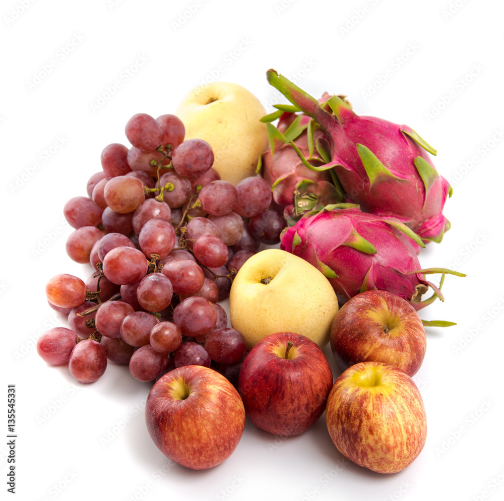 Organic fruit isolated on white background