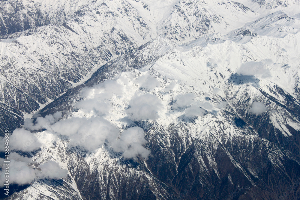 Obraz premium View from plane on Southern Alps, New Zealand