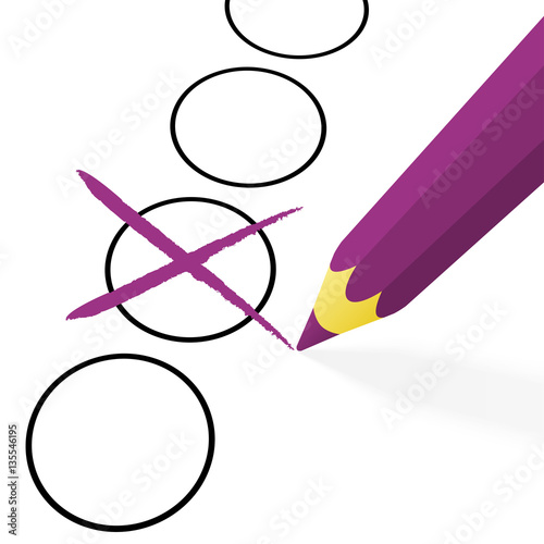 purple pencil with cross