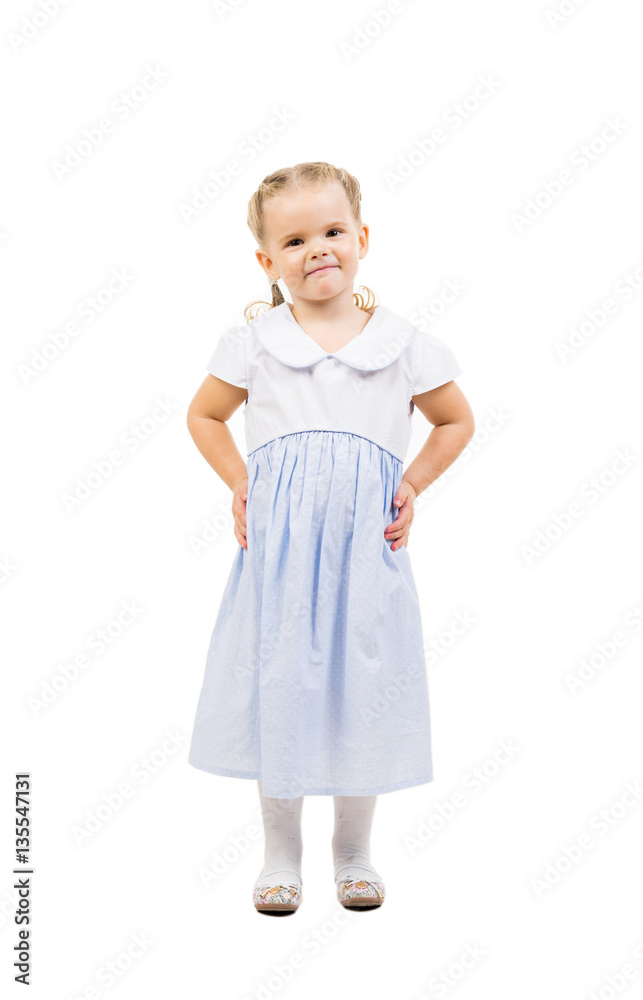 Beautiful Little Girl Isolated On White. Family, Love, Home Concept. Beautiful Little Girl Isolated On White. Family, Love, Home Concept.