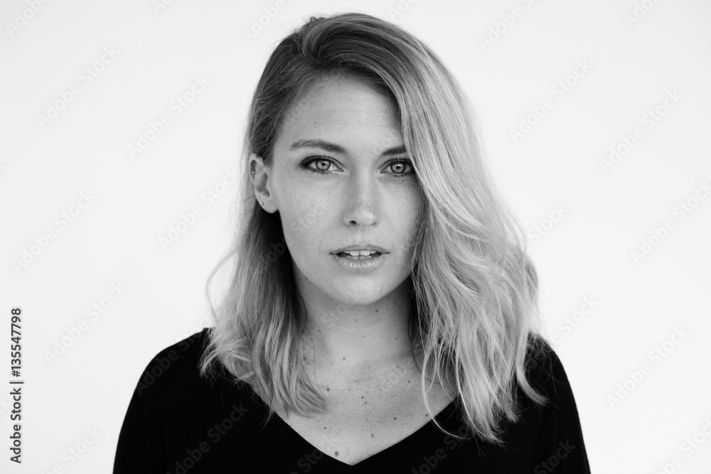 Woman Cheerful Studio Portrait Concept Woman Cheerful Studio Portrait Concept