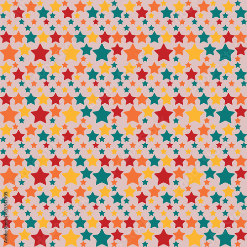 Abstract pattern stars different size 1 dark red