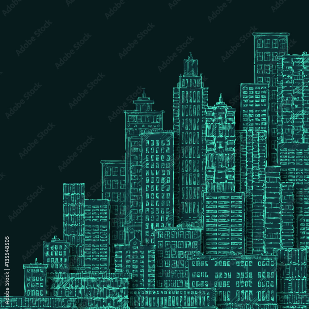 Cityscape Building Line art Illustration