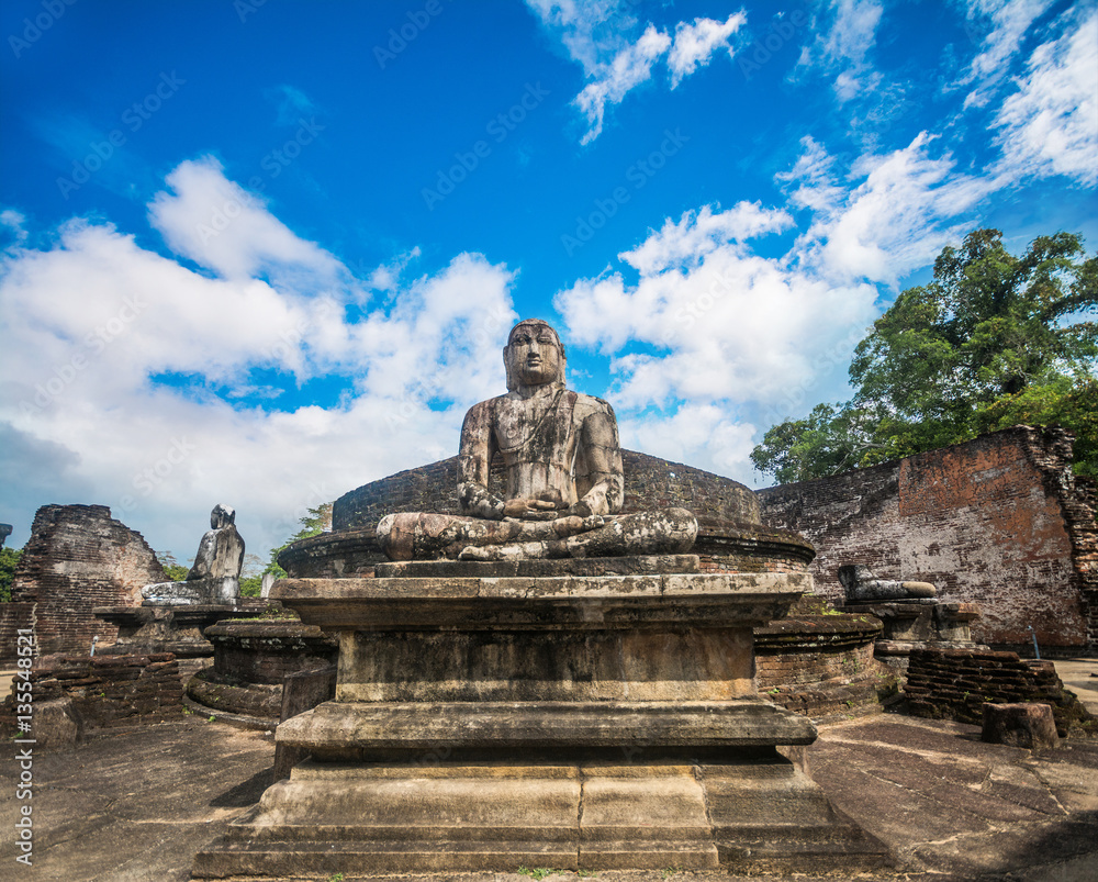 The polonnaruwa watadagaya ancient ruins in Sri Lanka