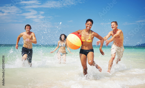 Friend Group Togetherness Beach Party People Concept
