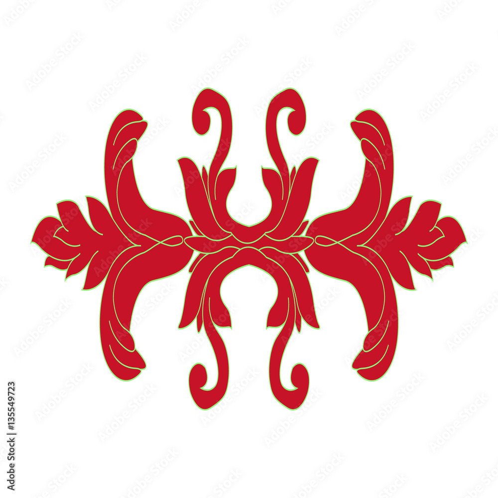 The color image is an abstract pattern of leaves element The color image is an abstract pattern of leaves element