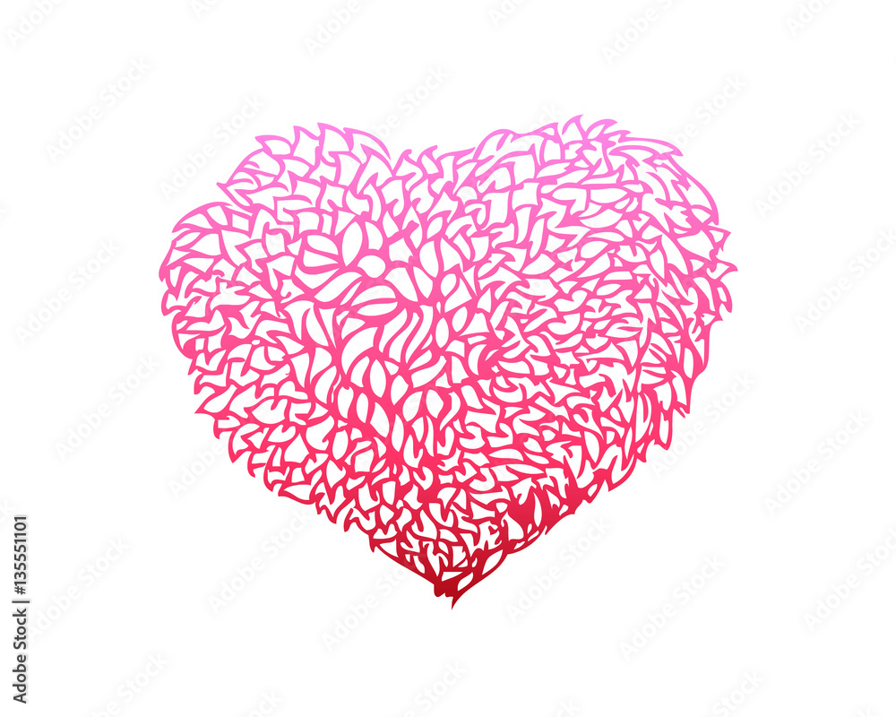 Pink doodle heart