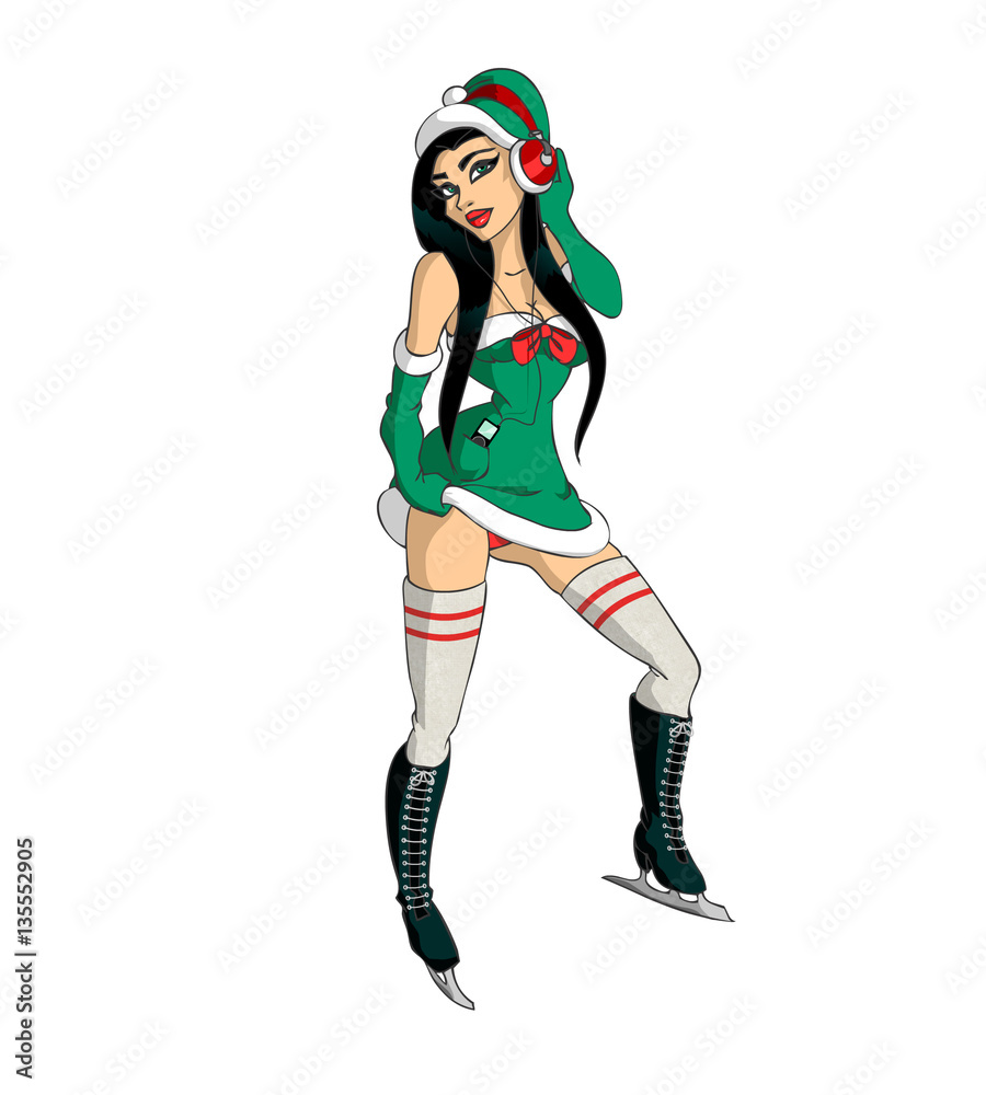 Sexy Santa Girl skates