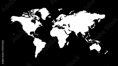 Black and white world map illustration
