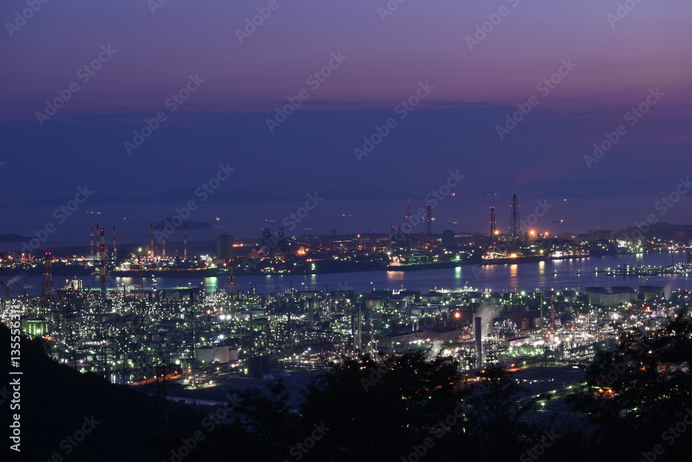 Factory night view in Okayama, Japan