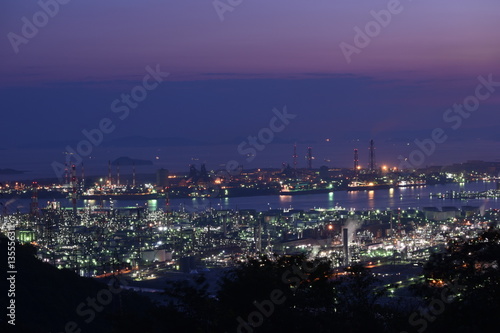 Factory night view in Okayama  Japan