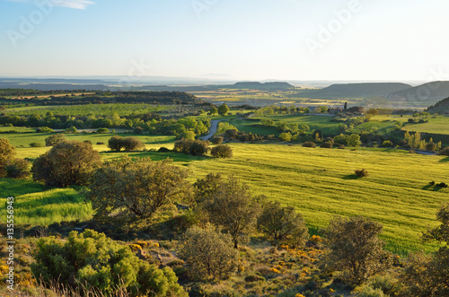Spring view of the Spanish plain with hills