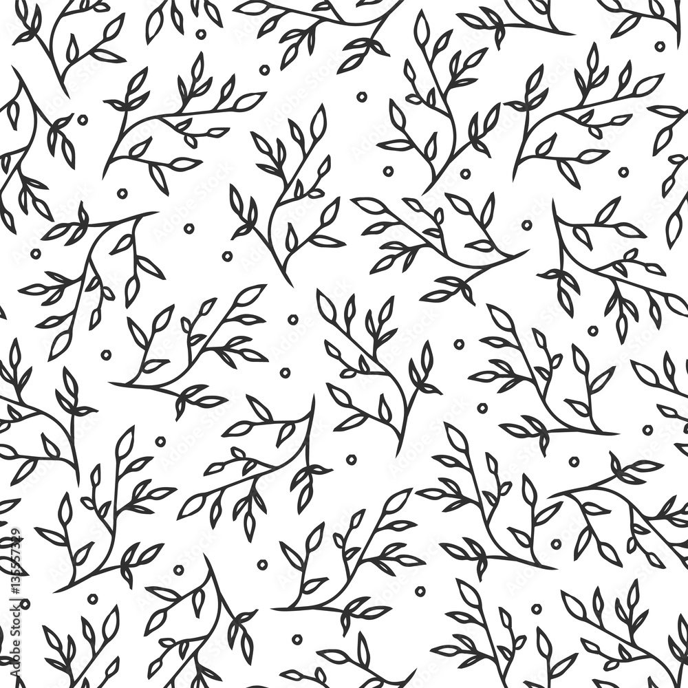 Hand drawn vector flower seamless pattern. Botanic texture. Hand drawn vector flower seamless pattern. Botanic texture.