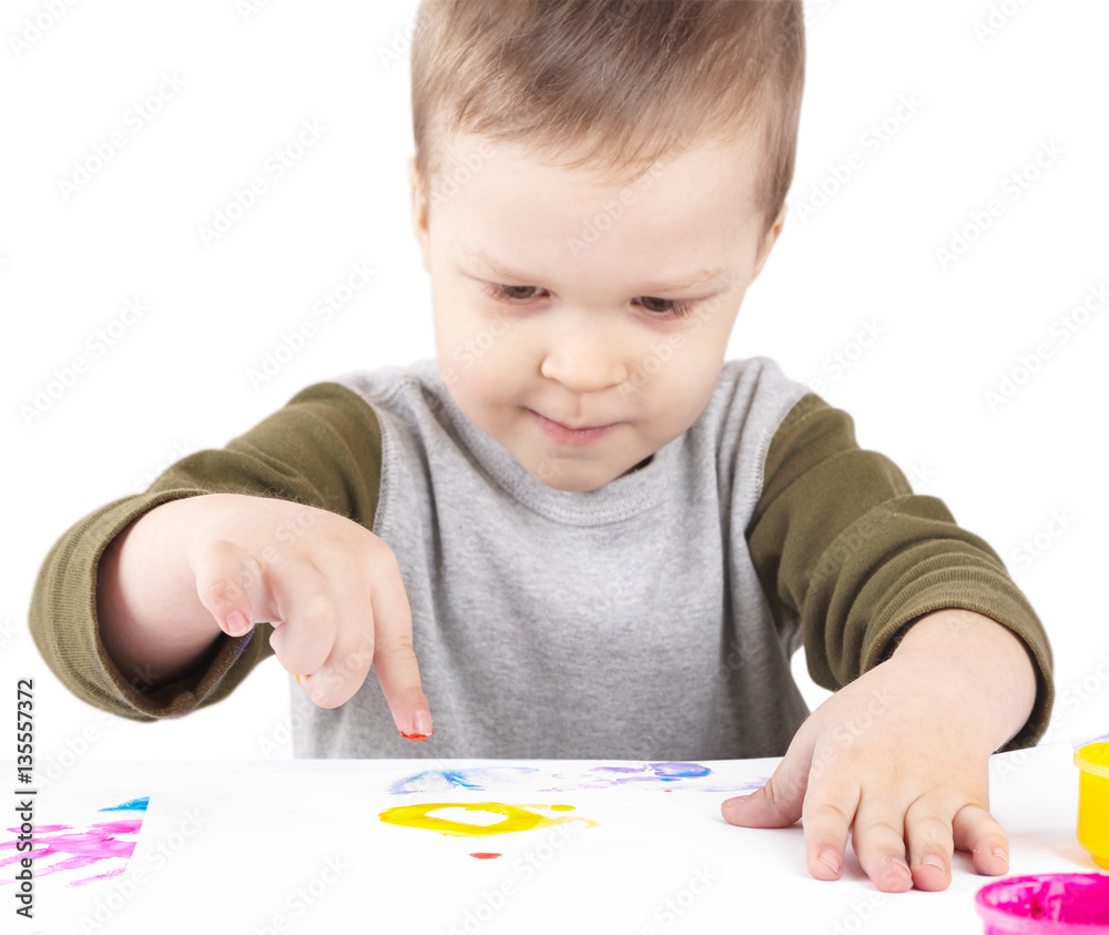 small child draws paints small child draws paints