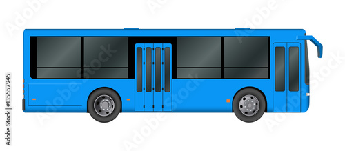 City bus template. Passenger transport. Vector illustration eps 10 isolated on white background.