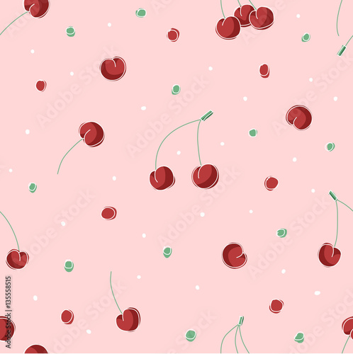 Cherries pattern - vector