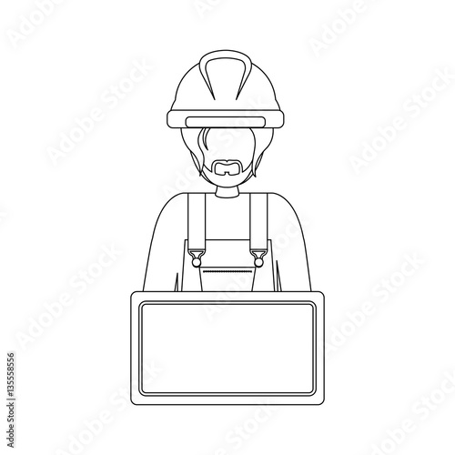 Construction worker cartoon vector illustration graphic design photo