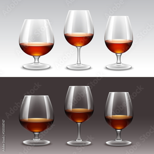 Vector Set of Wine Glasses Isolated on Background
