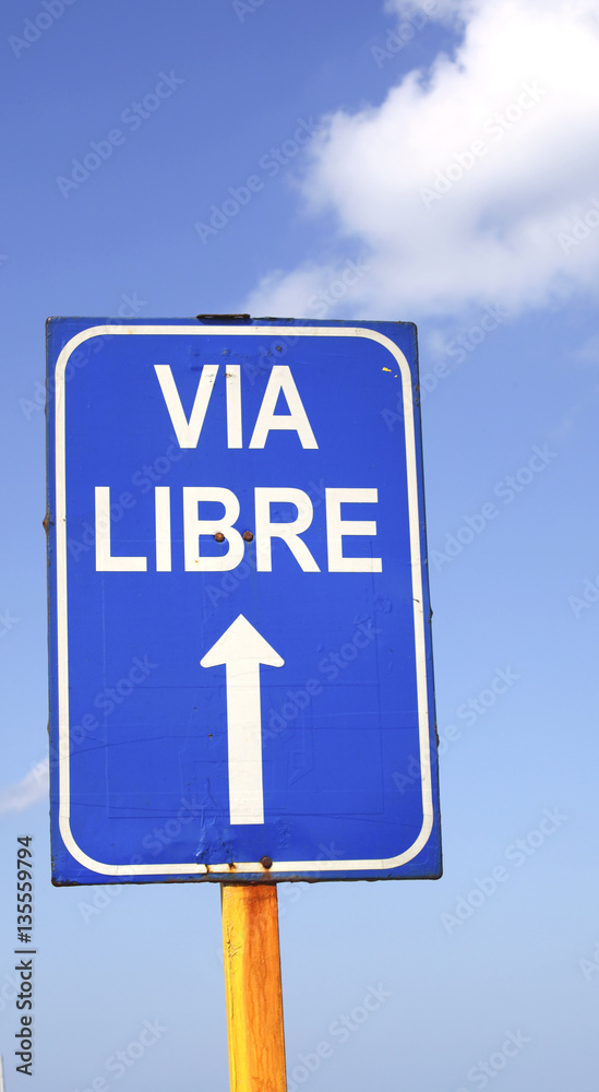 Roadsign in spanish Roadsign in spanish