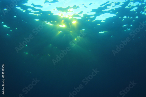 Underwater sunburst and ocean background photo © Richard Carey