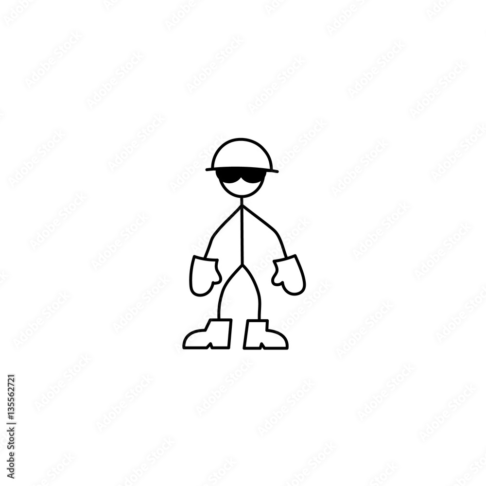 Cartoon icon of sketch stick figure in cute miniature scenes. Cartoon icon of sketch stick figure in cute miniature scenes.