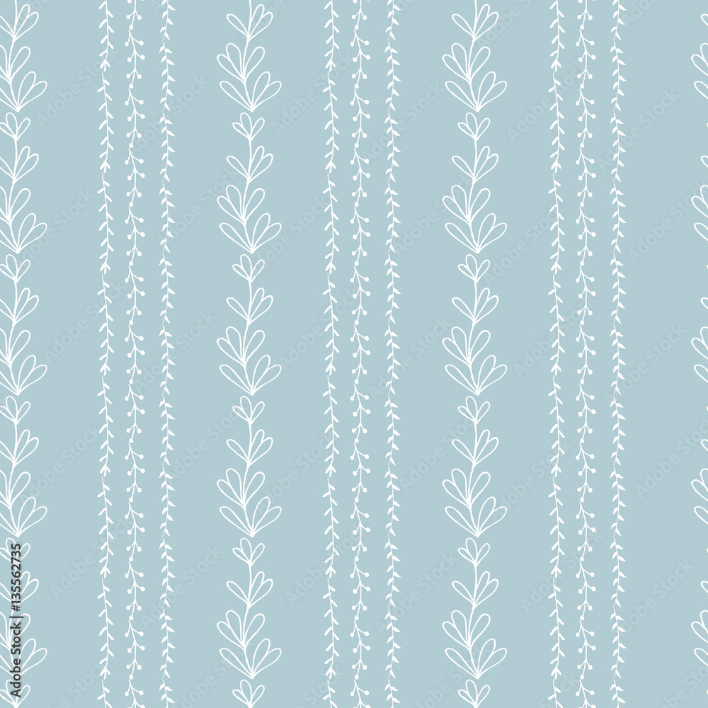 Seamless vector floral pattern. Blue and white illustration. Seamless vector floral pattern. Blue and white illustration.