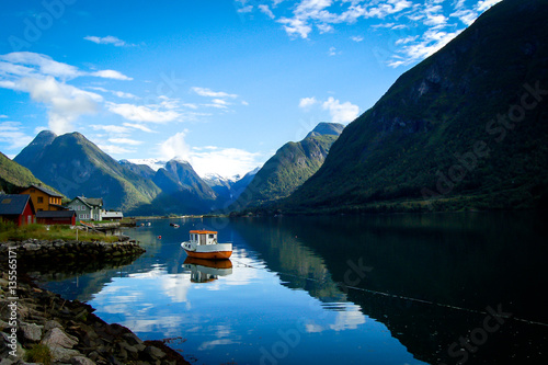 sognefjord in norway on a sunny day photo