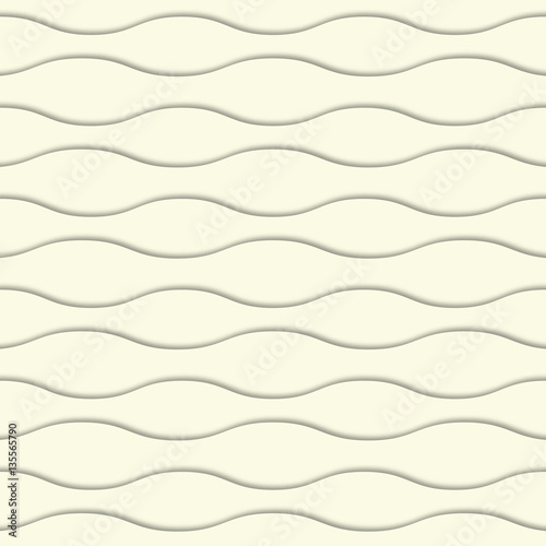 White 3d background. Abstract soft milk white 3d seamless waves pattern. 3d paper layers with realistic shadow. Geometric design for banner, cover, invitation, brochure, flyer, template 
