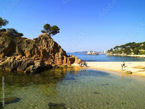 Costa Brava entre la zona de los pueblos de Calonge a Platja d´Aro en girona Cataluña,España