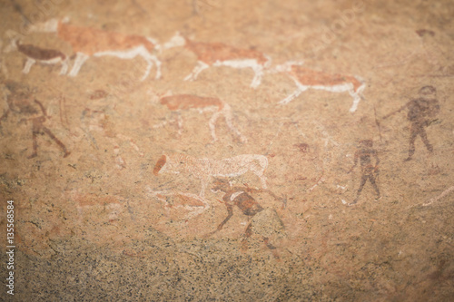Ancient rock paintings on the Brandburg Mountain.