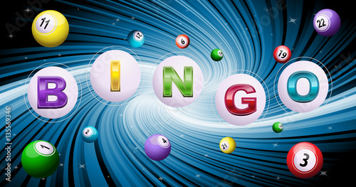 Bingo logo with twisted rays background