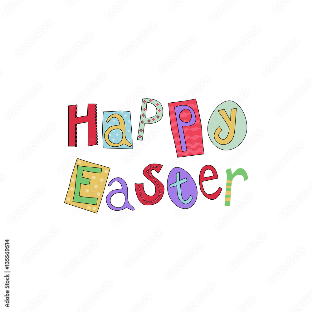 Happy Easter cute lettering Happy Easter cute lettering