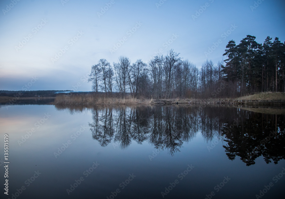 A beautiful norther Europe landscape with a lake in early spring A beautiful norther Europe landscape with a lake in early spring